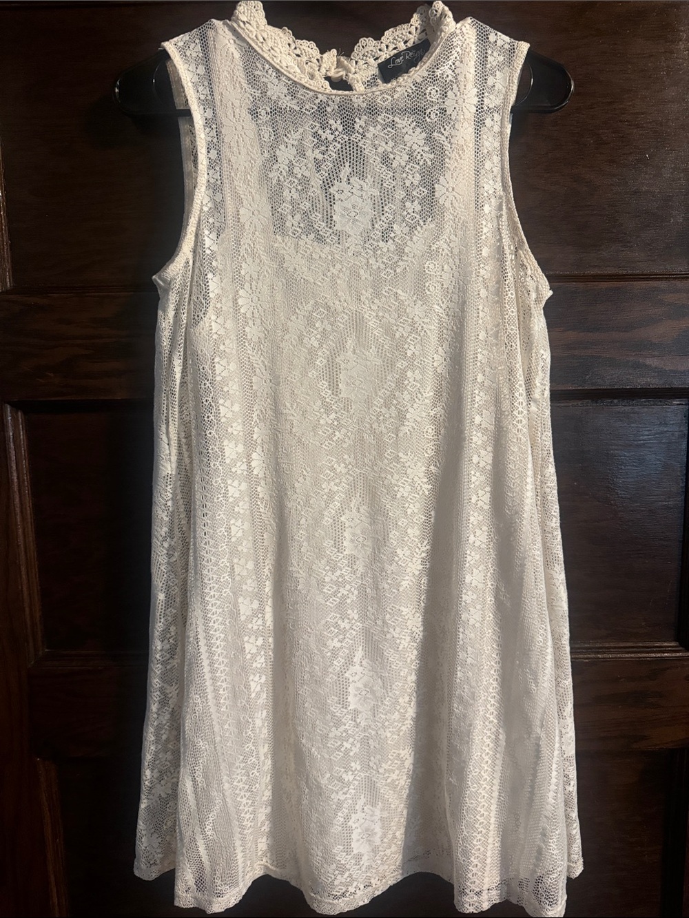 Love Reign Lace Sleeveless Mini Dress in Cream, Size M